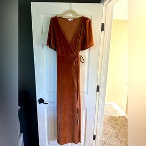 Baltic Born Meghan Velvet Wrap Dress in Spice